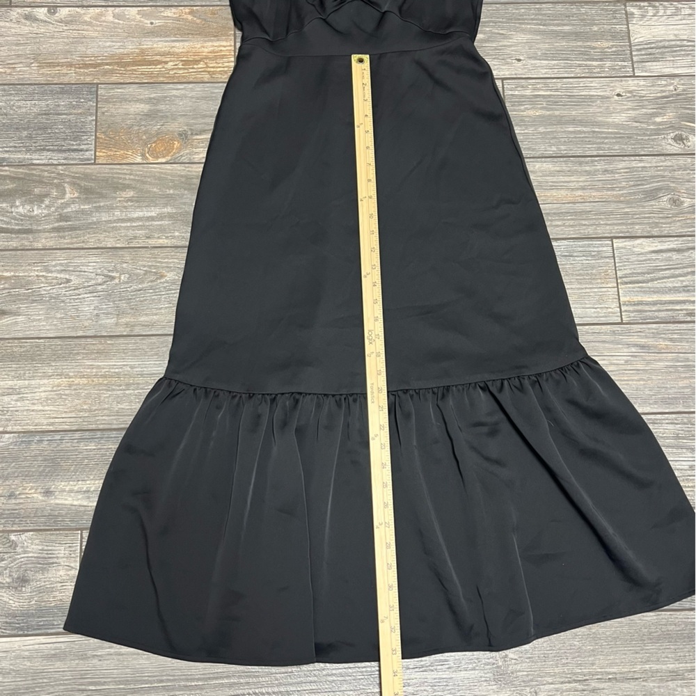 NWT $139 Anne Klein Women's Dress Sz 2 Rhinestone Puff-Sleeve Midi Satin Holiday - Picture 6 of 12